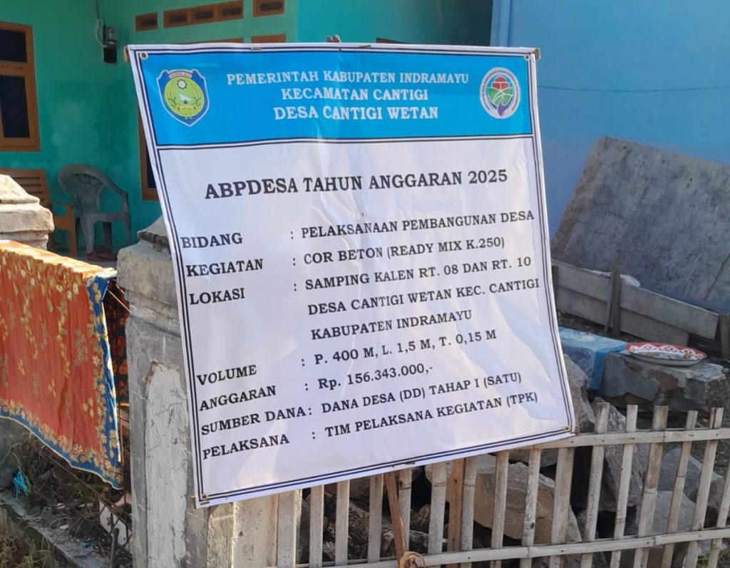 Desa Cantigi Wetan Realisasi DD Tahap 1 Sesuai Pagu